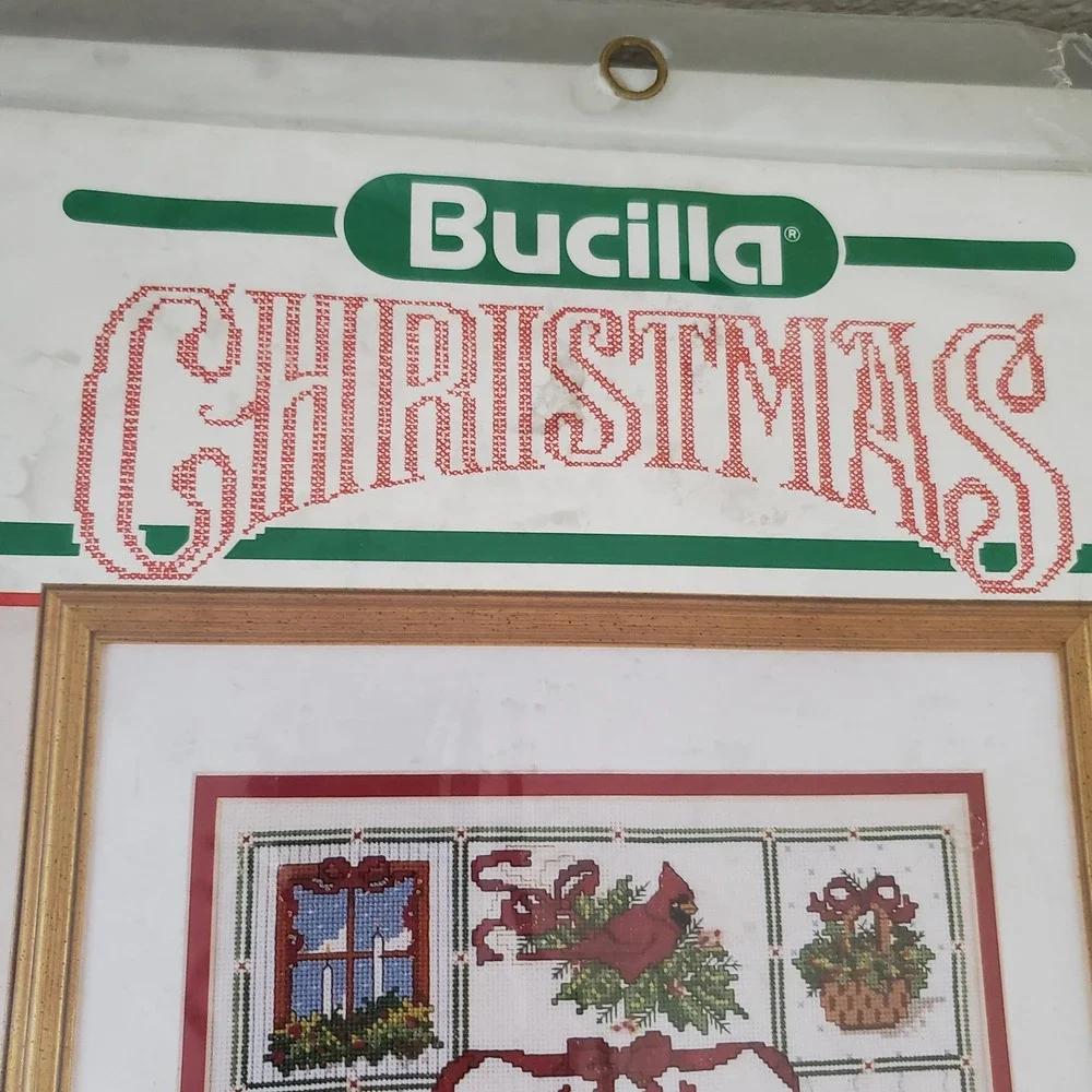 Vintage Bucilla Christmas Warms the Heart Counted Cross Stitch Kit 12x15 Holiday